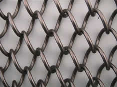 Bronze chain mesh curtains, 18 gauge